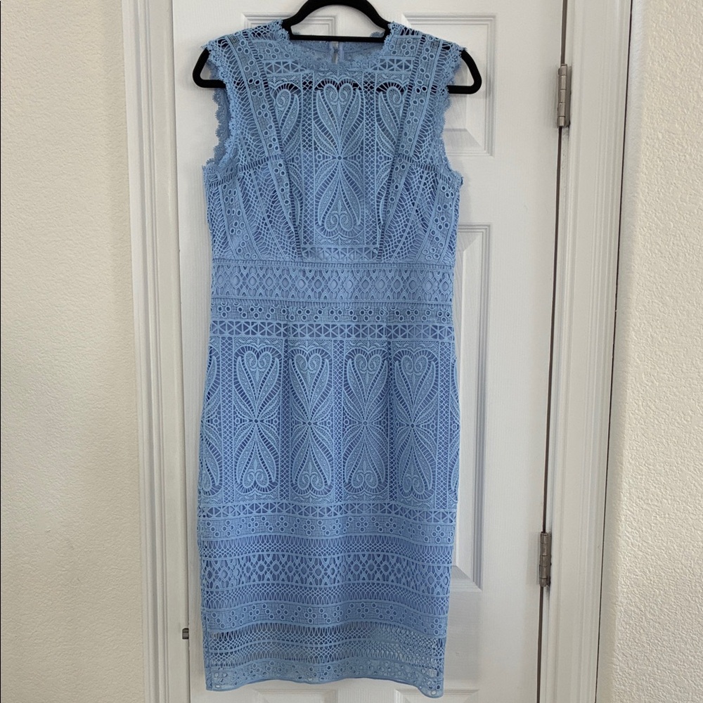 Karen Millen Light Blue Lace Midi Dress
